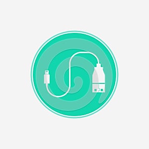 Data cable vector icon sign symbol