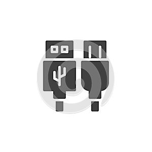 Data cables vector icon