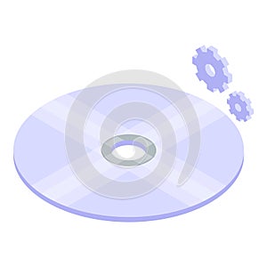 Data cd icon isometric vector. Storage memory