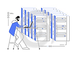 Data center abstract concept vector illustration.