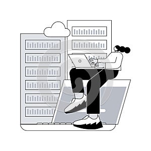 Data center abstract concept vector illustration.
