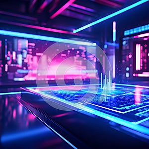 data center with abstract technology background, 3d rendering. computer digital drawing.