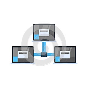 Data Center Access Icon Cloud Computer Connection Hosting Server Database Synchronize Technology