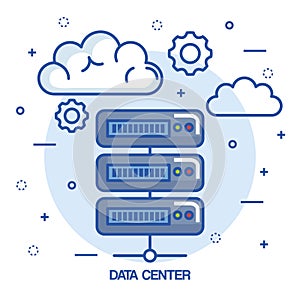Data center cloud connection hosting server computer information