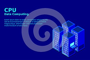 Data center, cloud database, Concept of big data processing center, hosting server or data center room concept