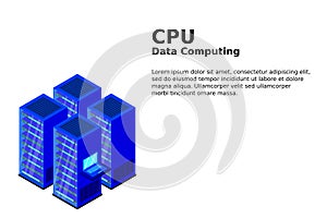 Data center, cloud database, Concept of big data processing center, hosting server or data center room concept