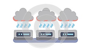 Data Center Cloud Infrastructure Cooling System, vector design Generative AI