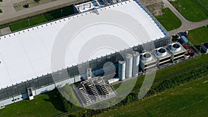 data center, cloud services, intenret infrastructure, IT, Big data, server space. Aerial photo. The Netherlands.