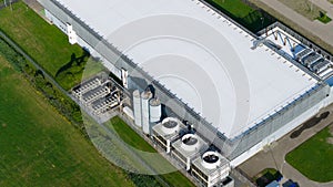 data center, cloud services, intenret infrastructure, IT, Big data, server space. Aerial photo. The Netherlands.