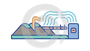 Data Center Cooling System Icon: Server Infrastructure and Climate Control, vector design Generative AI