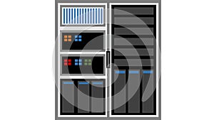 Data center with CPUs control lights and switching card slots