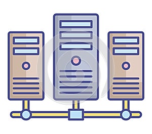 Data center Fill Vector icon which can easily modify or edit