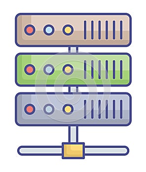 Data center Fill Vector icon which can easily modify or edit