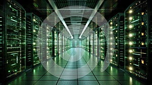 a data center filled with rows of server racks, Generative AI