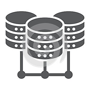 Data Center glyph icon, data and analytics