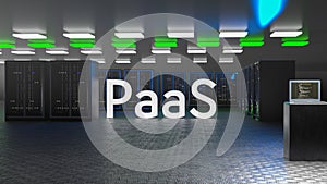 Data center. Iaas, saas, paas. Backup, mining, hosting, mainframe, farm and computer rack with storage information