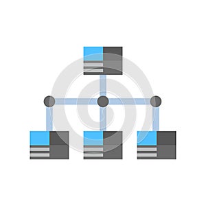 Data Center Icon Cloud Computer Connection Hosting Server Database Synchronize Technology