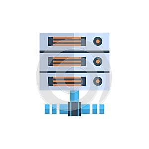 Data Center Icon Cloud Computer Connection Hosting Server Database Synchronize Technology