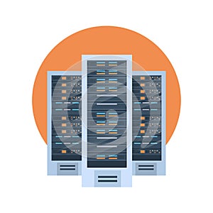 Data Center Icon Cloud Computer Connection Hosting Server Database Synchronize Technology