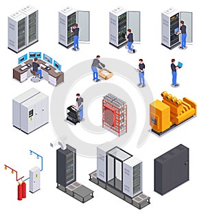 Data Center Isometric Set