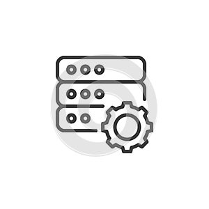 Data center maintenance line icon