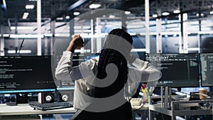 Data center manager checking work done by admins using deep learning