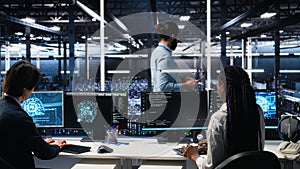 Data center manager checking work done by admins using deep learning