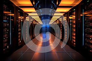 Data center, Modern data room filled with servers