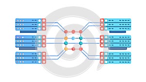 Data Center Network Servers Icon, Technology and Hosting, vector design Generative AI