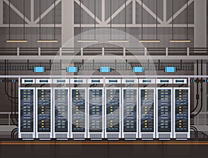 Data Center Room Hosting Server Computer Information Database Synchronize Technology