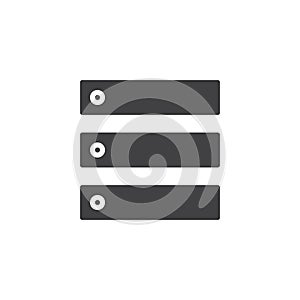 Data center, server icon vector