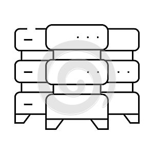 data center server line icon vector illustration