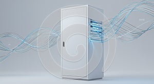 Data Center Server Rack with Abstract Data Flow