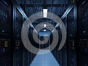 Data Center Server Rack Corridor IT.