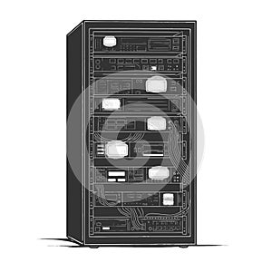 Data Center Server Rack Network Equipment vector