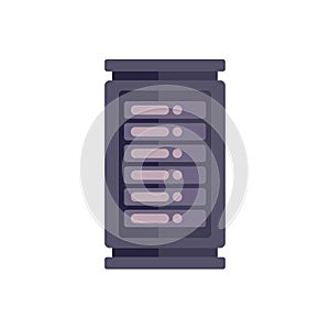 Data center server rack storing digital information