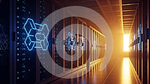 Data Center Server Room Cloud Computing, Networking, IT Infrastructure