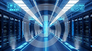 Data Center Server Room Digital Network and Cloud Computing