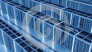 Data Center Server Room Modern IT Infrastructure, Cloud Computing