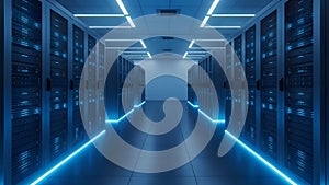 Data Center Server Room Modern IT Infrastructure and Technology