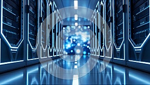 Data Center Server Room Modern Technology, Cloud Computing