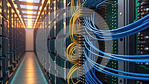 Data center server room network cables technology