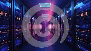 Data center server room network computing infrastructure