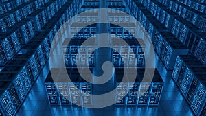 Data Center Server Room Network, Hosting, Cloud Computing