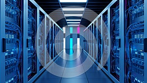 Data Center Server Room Network, Hosting, Cloud Computing