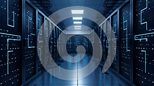 Data Center Server Room Network, Hosting, Cloud Computing