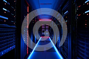 Data Center Server Room: Network Infrastructure Technology