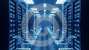 Data Center Server Room Network, Technology, Cloud Computing