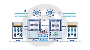 Data Center Server Room Racks Vector Art, vector design Generative AI