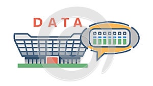 Data Center Server Technology Hub, vector design Generative AI